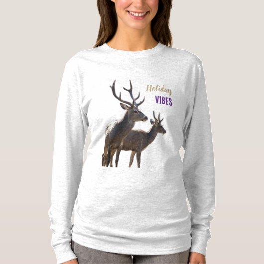 Holiday Vibes Deers Long Sleeves Top (Vorderseite)