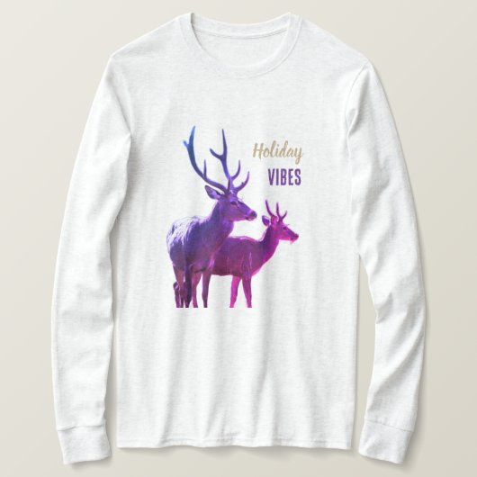 Holiday Vibes Deers Long Sleeves Top (Design vorne)