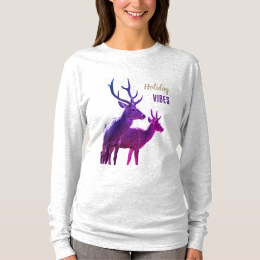 Holiday Vibes Deers Long Sleeves Top (Vorderseite)