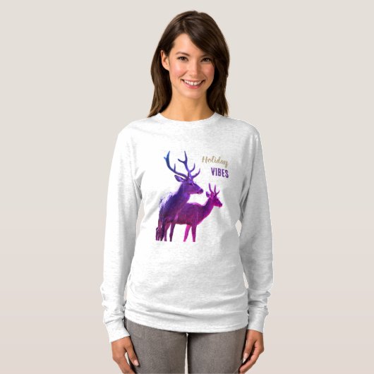 Holiday Vibes Deers Long Sleeves Top (Vorne ganz)