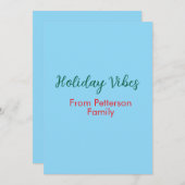 Holiday Vibes red Weihnachten fügen Familiennamen  (Vorne/Hinten)