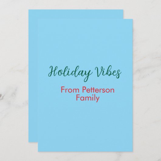 Holiday Vibes red Weihnachten fügen Familiennamen  (Vorne/Hinten)