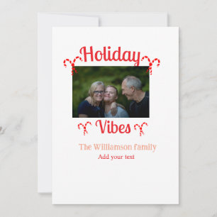 Holiday Vibes Roter Familienname Foto Name Süßigke Einladung