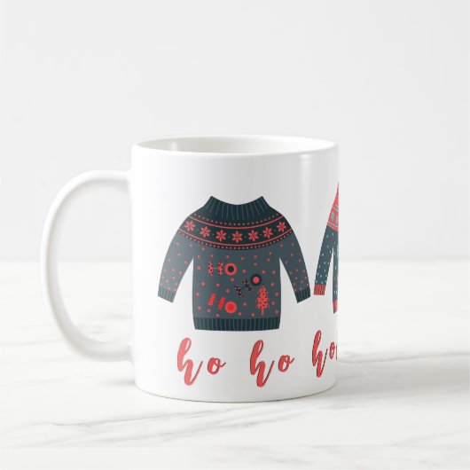 Holiday Vibes Ugly Sweater Funny Weihnachten Kaffeetasse (Links)