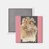 Holiday Victorican Pink Vintage Weihnachtsmagnet Magnet (Vorderseite/Rückseite)
