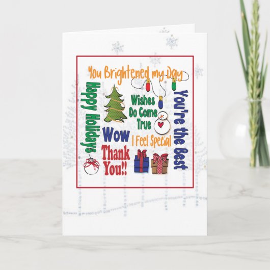 Holiday Vielen Dank - Modern Bright Bold und Fun Karte (Vorderseite)