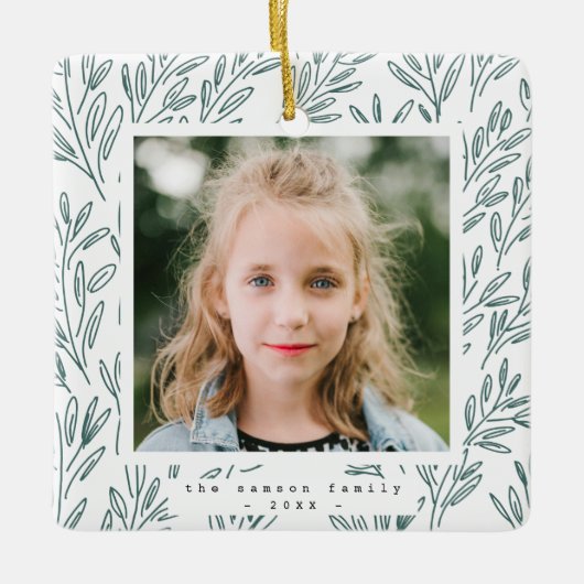 Holiday Vines Foto Keramikornament (Vorderseite)