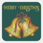 Holiday Vintage Weihnachtsglocken Stickers (Vorderseite)