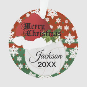 Holiday Volleyball Design DIY Name Ornament