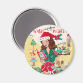 Holiday Warmes wünscht Weihnachten | Magnet (Vorderseite/Rückseite)