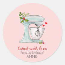 Holiday Watercolor cake Mixer Bäcker Aufkleber