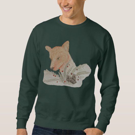 Holiday Watercolor Christmas Fox Sweatshirt (Vorderseite)