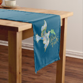 Holiday Watercolor Dove Gold Weltfrieden Kurzer Tischläufer (Beispiel)