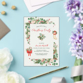 Holiday Watercolor Grüne Heilige Weihnachten Party Acryleinladungen (In Situ (Hochzeit))