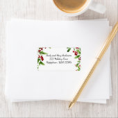 Holiday Watercolor Holly Branches Adressaufkleber (Insitu)