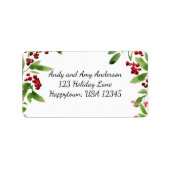 Holiday Watercolor Holly Branches Adressaufkleber (Vorne)
