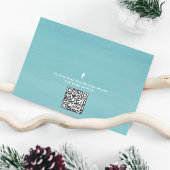 Holiday Watercolor Turquoise Sand Dollar QR Code  Einladung