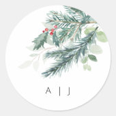 Holiday Wedding Monogram Fevor Sticker (Vorderseite)