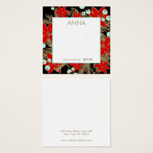 Holiday , Weihnachts-Stuhl-Ohrring-Display-Karte (Vorne & Hinten)