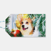 Holiday Welsh Corgi im Winter Geschenkanhänger (Rückseite Horizontal)