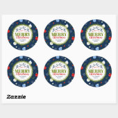Holiday Whimsy Personalisiert Weihnachtskleber Runder Aufkleber (Blatt)