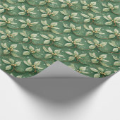 Holiday White Poinsettia Geschenkpapier (Ecke)