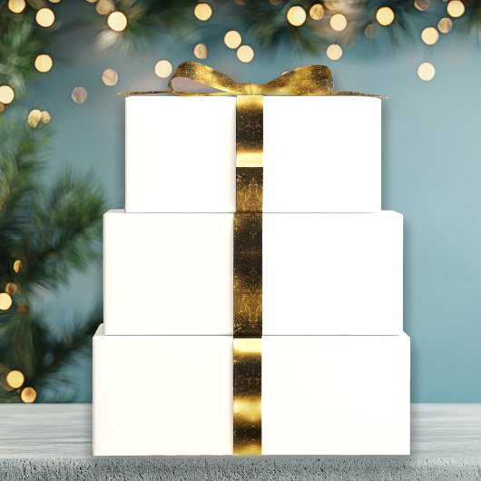 Holiday White Solid Color Geschenkpapier Set