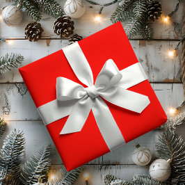 Holiday White Solid Color Satinband