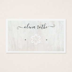 Holiday White Wood Earring Display Holder Calli