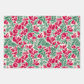 Holiday Wild Florals Wrapping Paper - White Geschenkpapier Set (Vorderseite 2)