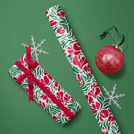 Holiday Wild Florals Wrapping Paper - White Geschenkpapier Set