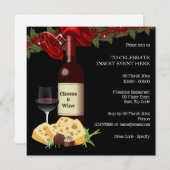 Holiday wine cheese Party Familiencocktail Einladung (Vorne/Hinten)