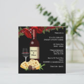 Holiday wine cheese Party Familiencocktail Einladung (Stehend Vorderseite)