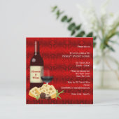 Holiday Wine Käse Cocktail Party Essen Einladung (Stehend Vorderseite)