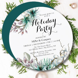 Holiday Winter Floral Corporate Weihnachten Party Einladung