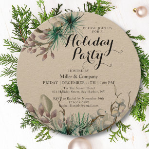 Holiday Winter Floral Corporate Weihnachten Party Einladung