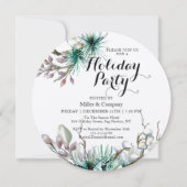 Holiday Winter Floral Corporate Weihnachten Party Einladung (Vorderseite)
