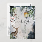 Holiday Winter Fores Szene Vielen Dank Ihre Karte (Vorne/Hinten)