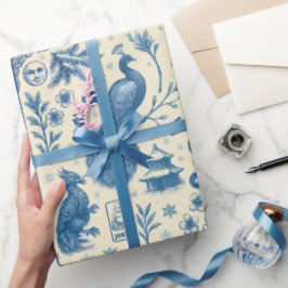 Holiday & Winter Mahjong Toile Wrapping Paper Geschenkpapier