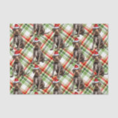 Holiday Wirehaired Pointer Dog Red Plaid Christmas Seidenpapier (Vorderseite)