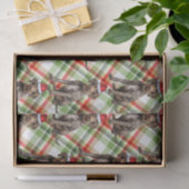 Holiday Wirehaired Pointer Dog Red Plaid Christmas Seidenpapier (Geschenk)