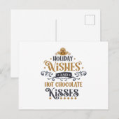 Holiday Wish and Hot Chocolate Kisses Postkarte (Vorne/Hinten)