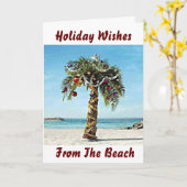HOLIDAY WISHES FROM ***THE BEACH** KARTE (Gelbe Blume)
