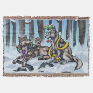 Holiday Wolves Decke