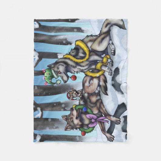 Holiday Wolves Fleecedecke (Vorderseite)