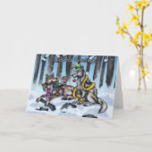 Holiday Wolves Karte (Gelbe Blume)