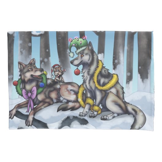 Holiday Wolves Kissenbezug (Vorderseite)