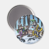 Holiday Wolves Magnet (Vorderseite/Rückseite)