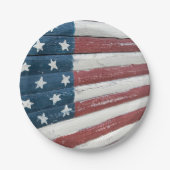 Holiday Wooden American Flag Pappteller (Vorderseite)
