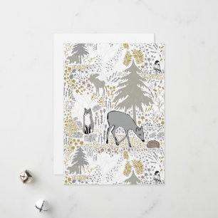 Holiday Woodland Forest Animals Feiertagskarte